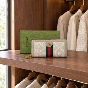 Gucci Ophidia GG Supreme Zip Around Wallet